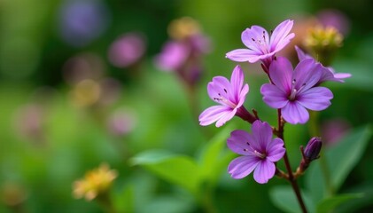 Obraz premium Small purple Angelonia flowers in a garden with other plants, nature, angelonia salicariifolia