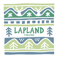 Lapland, Finland - cute simple sticker, t-shirt, poster, souvenir gift print design