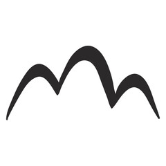 Vector rocky hill mountain silhouette