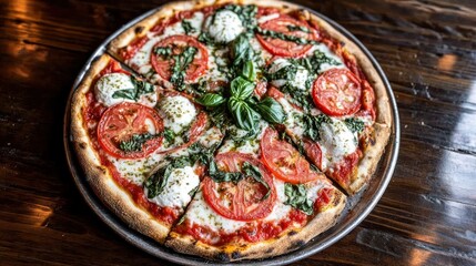 Delicious Margherita Pizza with Fresh Tomatoes and Basil
