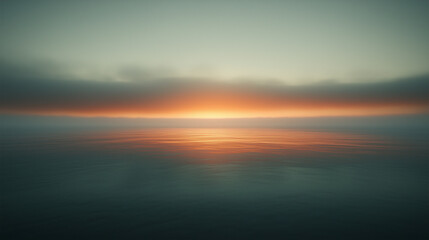 Fototapeta premium Serene sunset over calm ocean reflecting vibrant colors at dusk. Generative AI