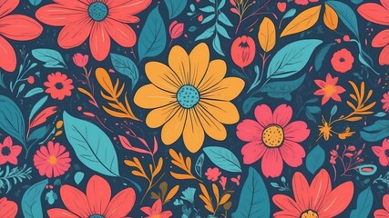 seamless pattern with flowers