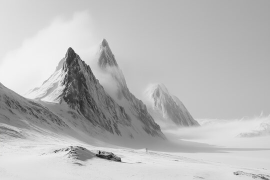 snow covered mountains