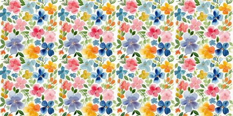 Seamless watercolor floral pattern - green leaves and branches composition on background, perfect for wrappers, wallpapers, postcards, greeting cards, wedding invitations, romantic events