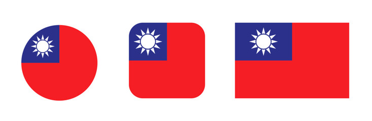 Taiwan flag icon set