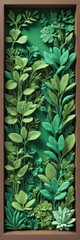Fototapeta premium shadowbox scene green plants from plasticine.