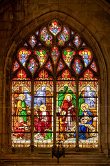 The colorful cathedral window of Dieppe in the Normandy