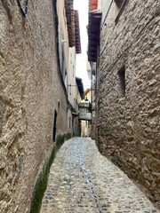 Valderrobres y Calaceite , comarca del Matarraña, casco viejo, iglesia, fachada y detalles de la...