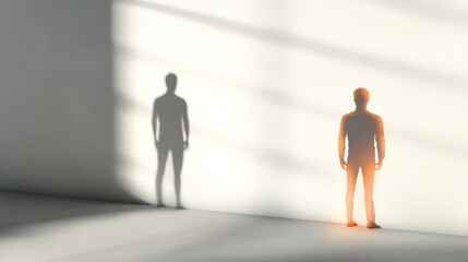Fototapeta premium Silhouettes evoking introspection and identity.