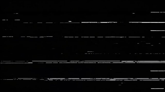 Old Damaged Analog TV Noise | Vintage Static Glitch Effect | Retro Screen Distortion | Black Background White Noise | Broken Signal Interference | Classic CRT Television Flicker
