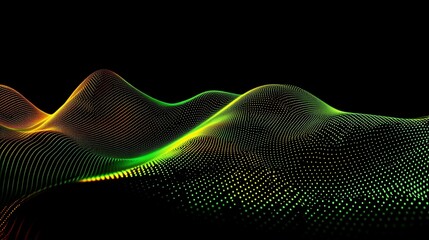 Digital Wave of Moving Dots in 3D Vector Style Abstract Technology Background