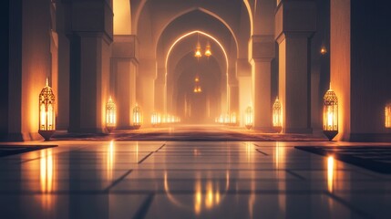Stunning hall with ornate arches and warm lighting.