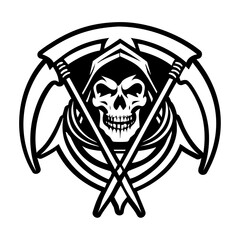 Death scythe icon in filled style