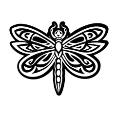 A glyph style icon of dragonfly tattoo