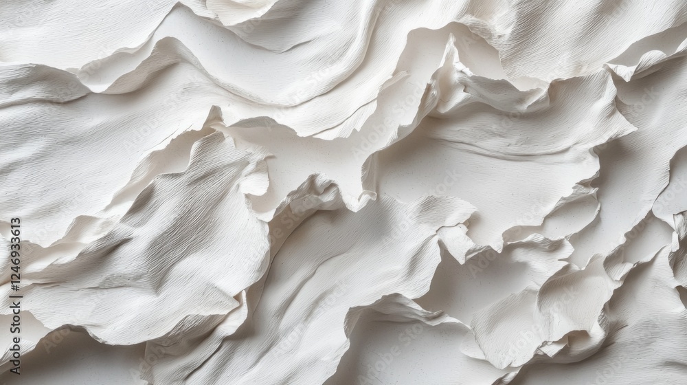 Aufkleber This unique background features a beautifully creased and wrinkled white paper texture, perfect for enhancing various artistic projects or adding depth to design work