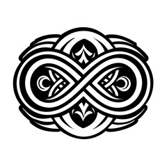 A glyph style icon of infinity tattoo