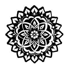 A glyph style icon of mandala tattoo