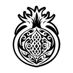 Pomegranate tattoo icon in filled style
