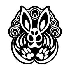 Rabbit foot symbol icon in solid style
