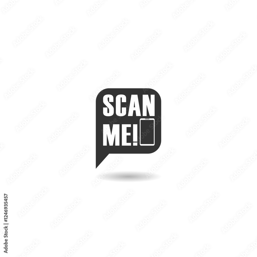 Aufkleber qr code for smartphone icon with shadow