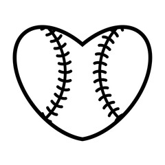 Baseball Ball Heart Shape