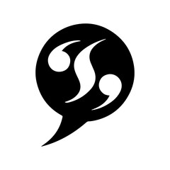 Fototapeta premium S with quote marks logo icon silhouette vector flat illustration design on white background.