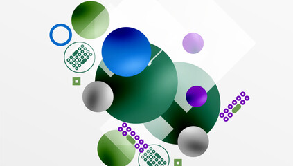 Circles and elements geometric abstract background
