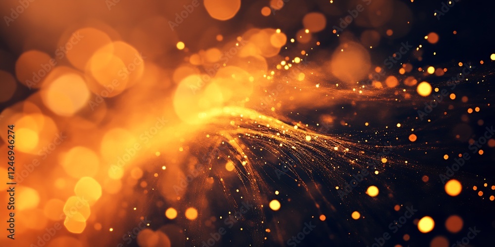 Fototapete abstract golden bokeh lights creating magical and dreamy atmosphere : generative ai