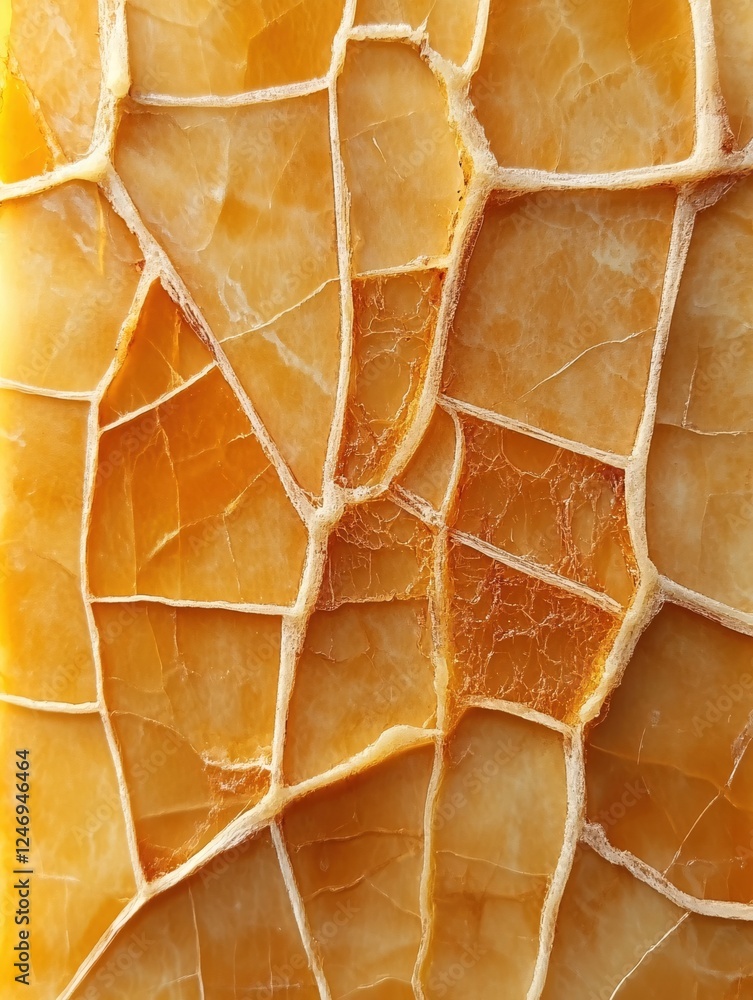 Poster Abstract golden texture with cracks and veins creating a unique organic pattern