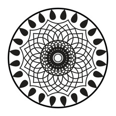 Black color ornamental Mandala pattern design. 