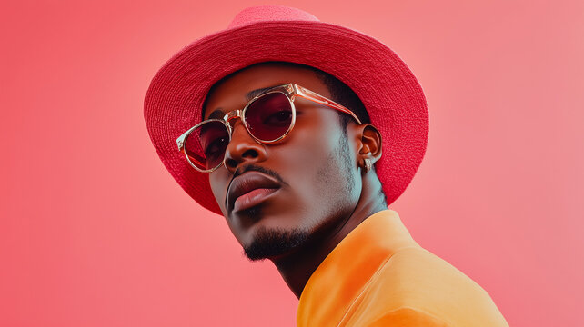 Stylish portrait of a trendy gentleman wearing hat