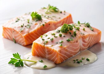Ready-to-Roast Pink Salmon Steaks in Creamy Sauce - Vacuum Packed