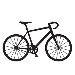 Obraz premium Silhouette vector illustration of a sports bicycle icon on a white background