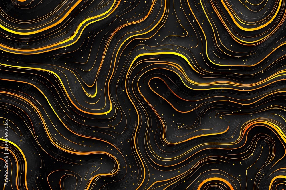 Poster abstract swirls of gold: a mesmerizing, digital abstract background showcasing a captivating interpl