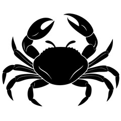 A crab walking sideways silhouette vector illustration 