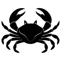 A crab walking sideways silhouette vector illustration 