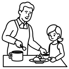  A dad making breakfast for his kids