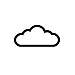 Fototapeta premium PNG cut out isolated background. A minimalistic black and white cloud icon with a simple outline design.