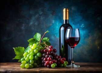 Fototapeta premium Rich Red Wine & Grapes: Elegant Indulgence for Any Occasion