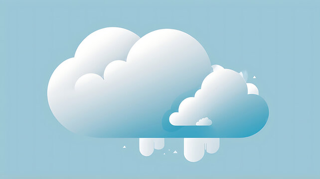 White cloud storage system, background with copy space, cloud storage technologies illustration