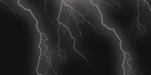 Thunder Stock Image In Black Background. Massive lightning bolt with branches isolated on black background.
