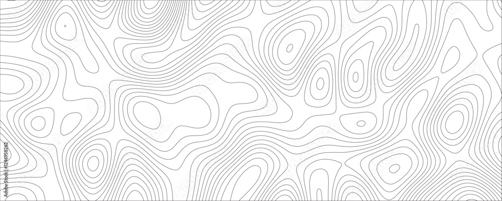 Fototapete abstract grid with lines, topographic contour map. geographic mountain contours map texture with sta