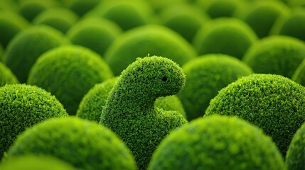 Design a topiary maze featuring exotic animal shapes.