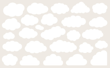 白の雲型のもくもくフレームセット
