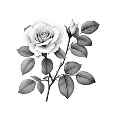 Obraz premium Monochrome Rose Blossom Elegance in Black and White