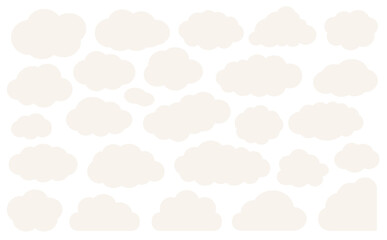 ベージュの雲型のもくもくフレームセット