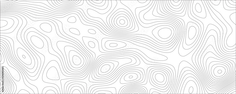 Aufkleber Abstract grid with lines, Topographic contour map. Geographic mountain contours map texture with stains. Modern design with White background with topographic wavy pattern design.