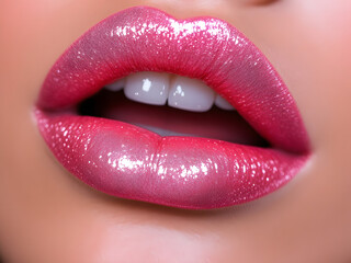 Fototapeta premium Glossy Pink Lips