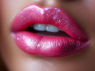 Obraz premium Glossy Pink Lips