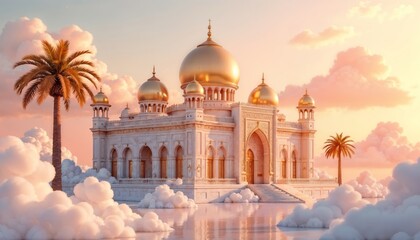 3D Islamic Ramadan greeting background